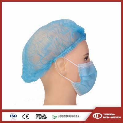 Surgeon Mob Cap Disposable Hair Nurse Caps Hat Non-Woven Medical Surgical Strip Clip Bouffant Cap Hair Net