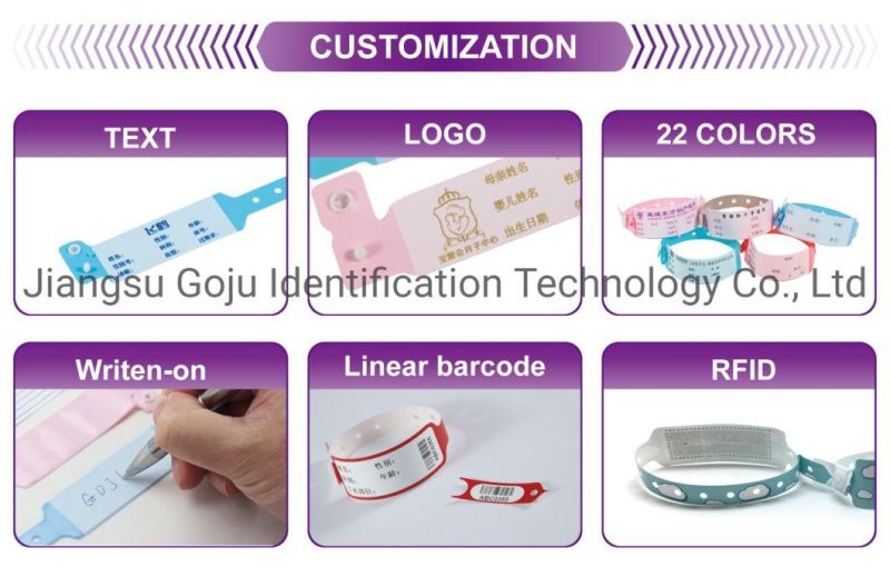 Disposable Medical Wristbands Vinyl/PVC Patient ID Band for Hospital Adult and Children