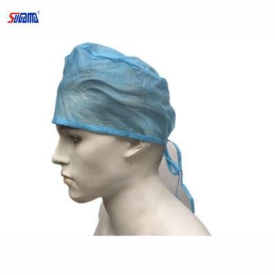 Disposable Surgeon Adjustable Cap Nurse Cap Elastic Doctor Cap with Tie