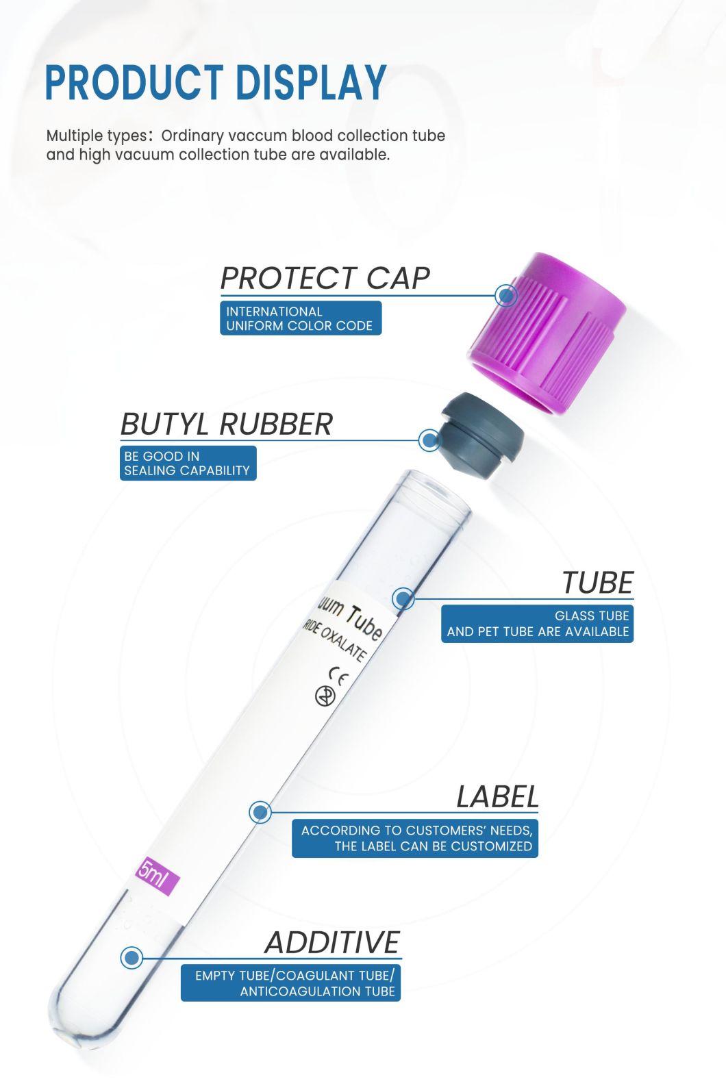 Medical Purple Glass Disposable Sterile Vacuum Blood Collection Test Tube