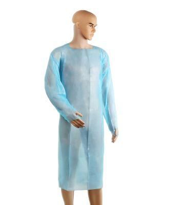 Personal Protection CPE Isolation Gown Thumb Loop Factory