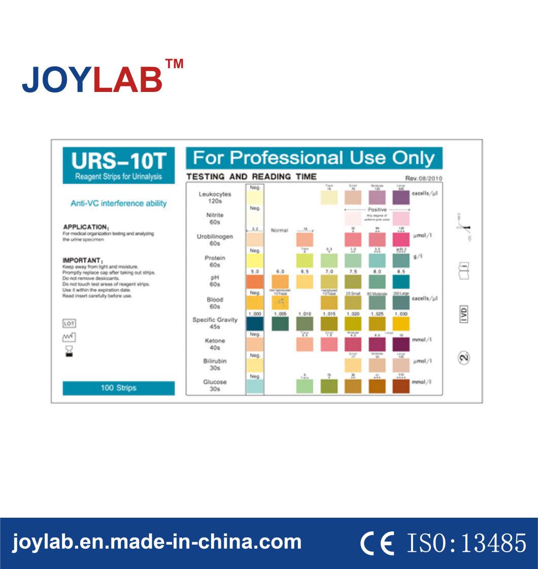 10 Parameters Urine Reagent Strips for Blood, Ketone, Glucose, pH, Urs-10t