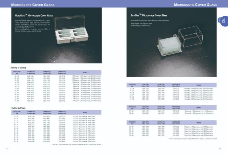 High Quality Disposable Medical Laboratory Microscope Cover Glass