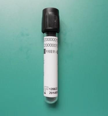 Medical Consumable Vacuum Westergren ESR black Cap Blood Collection Tube