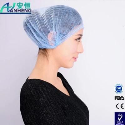 Disposable Head Cover Mob Cap Hat Hair Net Non Woven Anti Dust White