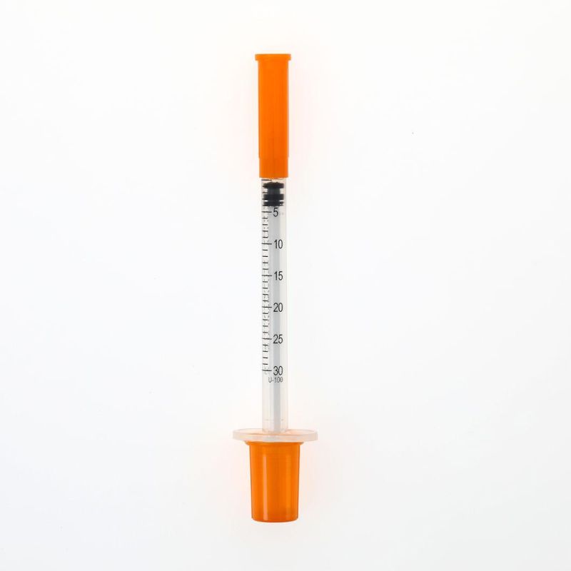 Sterile Disposable Medical Insulin syringe with Fixed Ultra Fine Needle U-40/U-100 0.3ml/0.5ml/1.0ml High-Quality CE&ISO