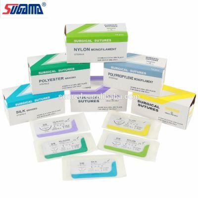Disposable Polyester Braided Non-Absorbable Surgical Sutures with Needle
