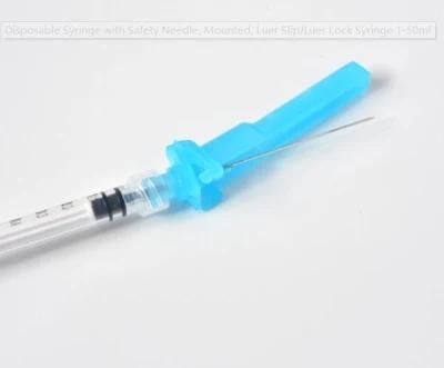Disposable Medical Hypodermic Safety Syringe with/Without Needle for Injection, Manual Retractable