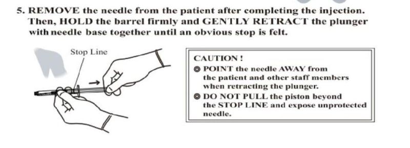 High Quality Retractable Safety Syringe/Disposable Syringe to Protect Nurse and Patients with FDA CE ISO 510K