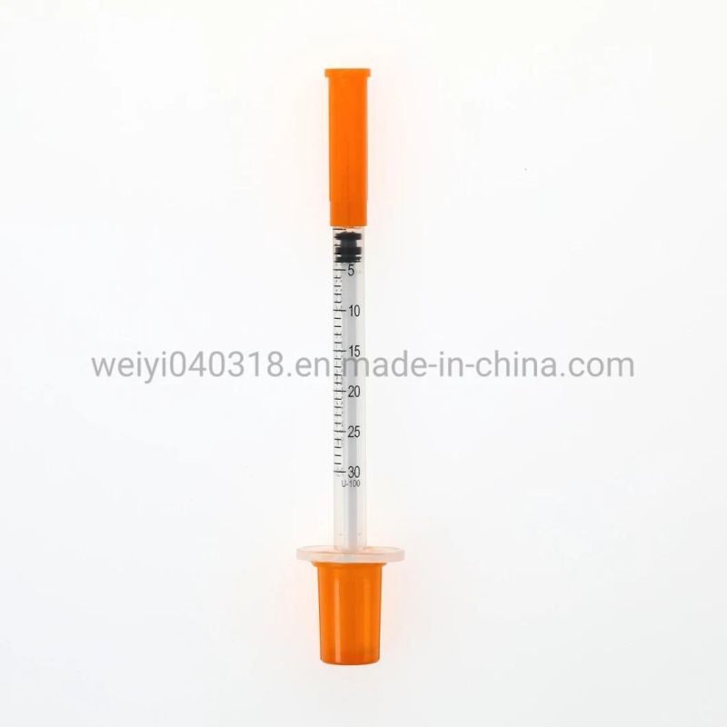Factory Supply Disposable Medical Products Insulin Syringe with Fixed Ultra Fine Needle U-40/U-100 0.3ml/0.5ml/1.0ml CE ISO
