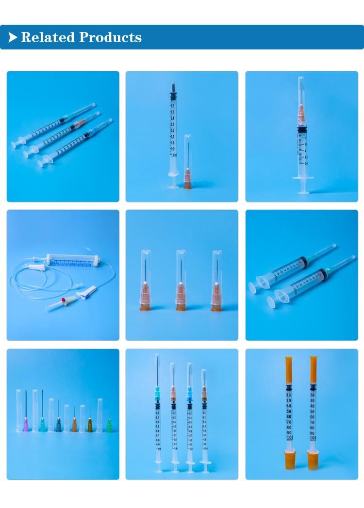 1ml Disposable Syringe Luer Slip with Needle Professional Manufacture with FDA 510K CE&ISO Improved for Vaccine Stock Products and Fast Delivery