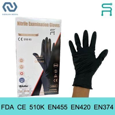 Black Disposable Nitrile Examination Gloves Powder Free Nitrile Gloves