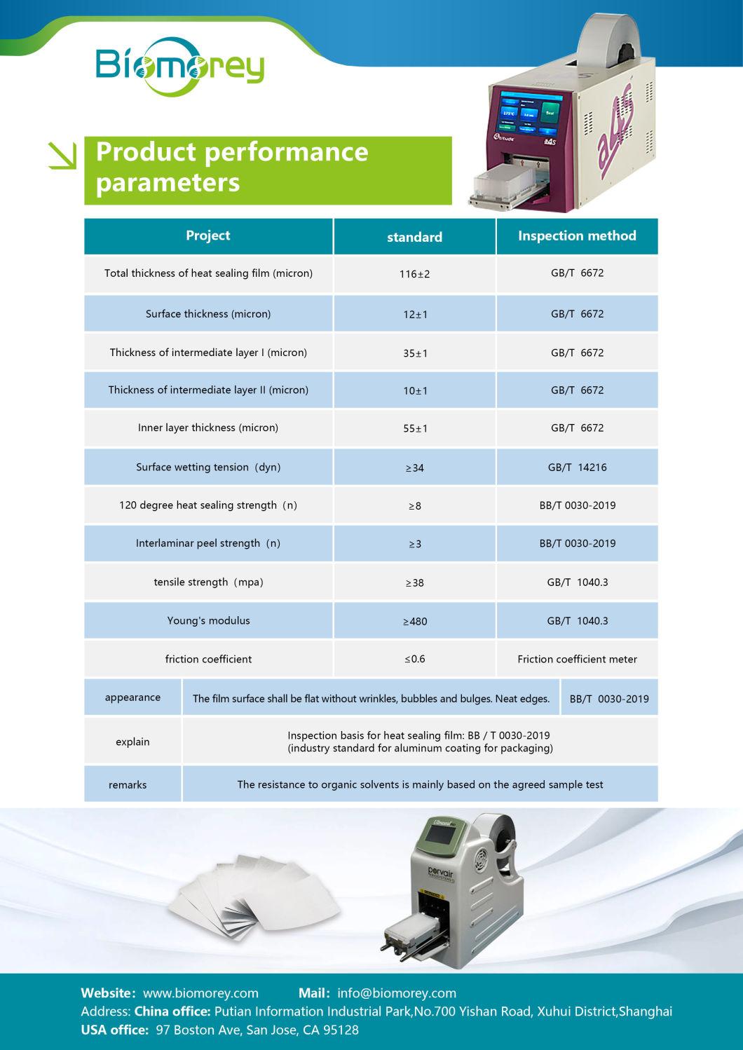Well Aluminum Microplate Heated PCR Sealing Film