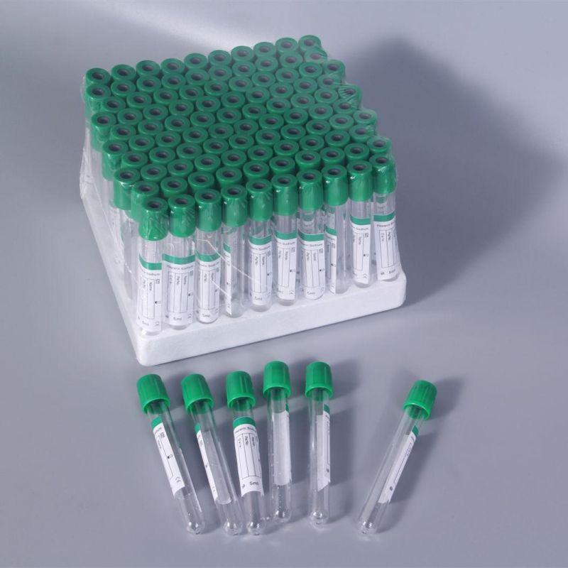 5ml Plastic Disposable Medical Vacuum Blood Collection Tube for Routine Biochemical and Emergency Plasma Tests Heparin Tube