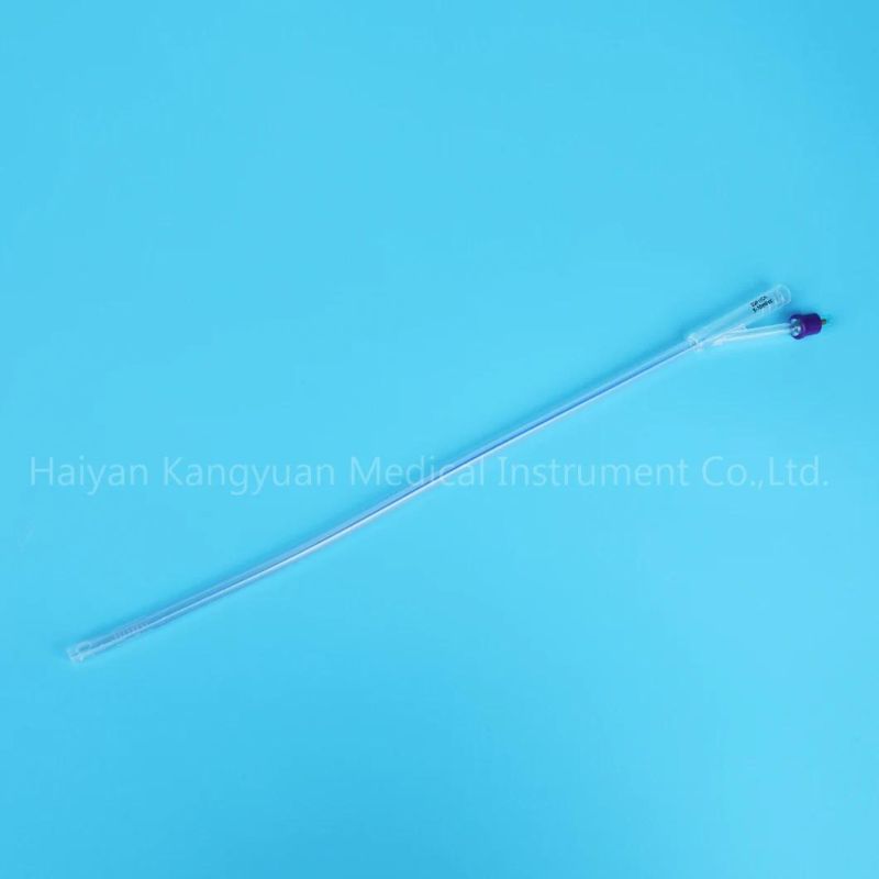 Open Tipped Suprapubic Use 2 Way Integrated Flat Balloon Silicone Urinary Catheter with Unibal Integral Balloon Technology Transparent