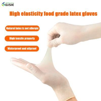 Powder Free Disposable Medical Examination Latex Gloves 100% L/C Sign with Factory Rubber Gloves