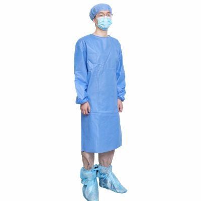 Isolation Insulation Non Woven Sanitary Protective Waterproof Laminated Barrier Disposable Gown with Long Sleeve