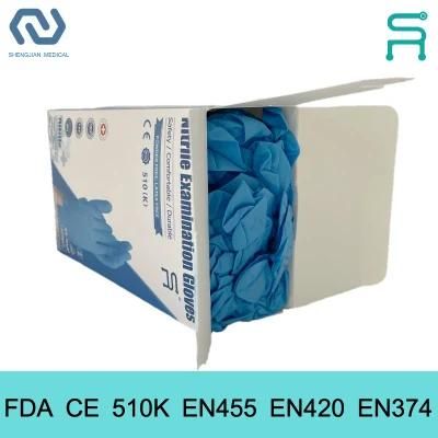 Factory Manufacture Powder Free FDA CE 510K En455 Disposable Examination Nitrile Gloves