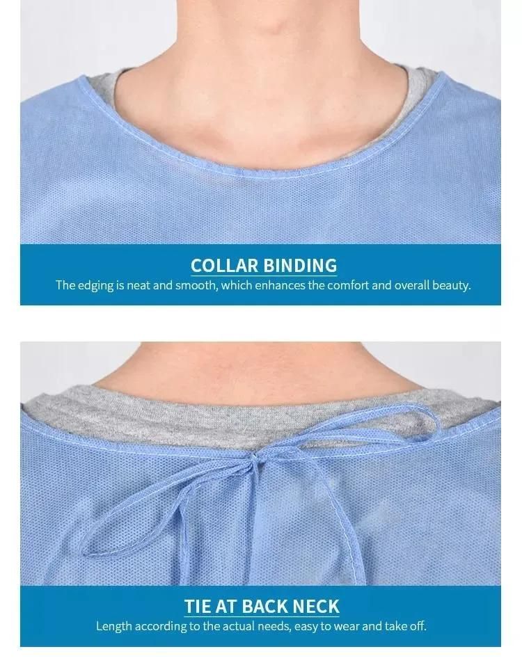 Knitted Cuffs Hospital Non Woven Medical Disposable Isolation Surgical Gowns