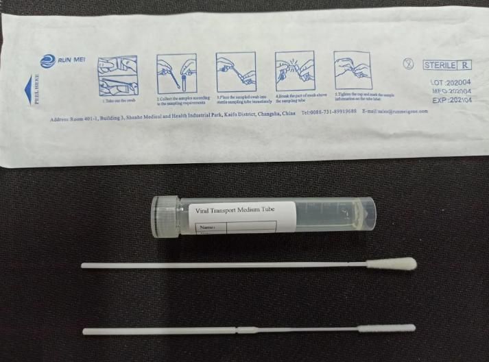 Disposable Flocked Samplers with Preservation Solution, Nucleic Acid Single Use Sampler, 7 Ml Virus Sampler Collection Tube with One Throat Swab/One Nasal Swab