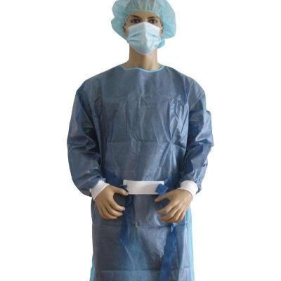 CE Certificated Manufacturer Isolation Gown AAMI Level 2 with Knit Cuff