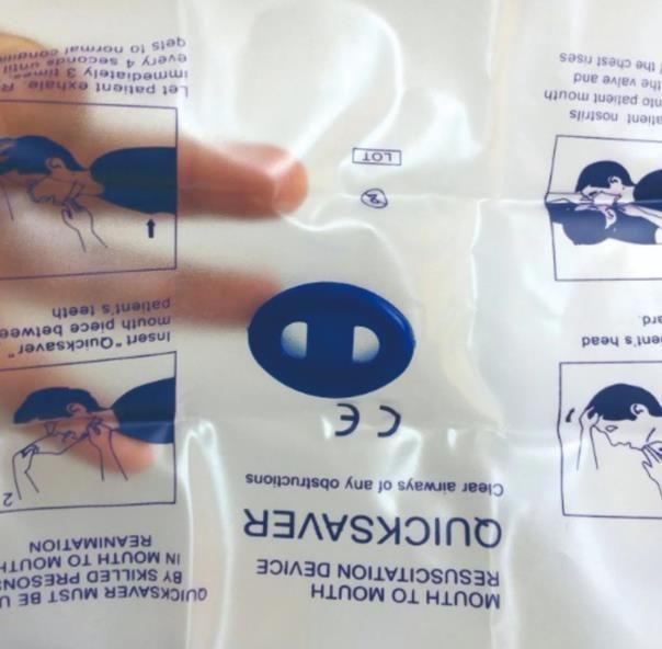 Disposable Face Shield CPR Mask Key Chain with One-Way Valve