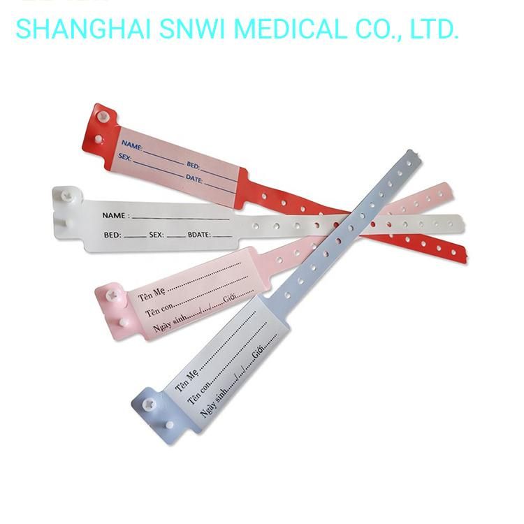 High Quality Hospital Patient Identification ID Bracelet Bands Wristband Insert Cards or Write on Color-Coded