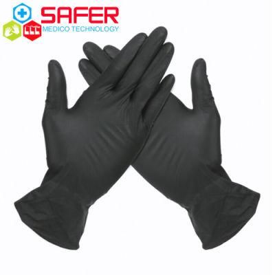 Hot Sale Hand Protective Food Safe Black Vinyl Gloves