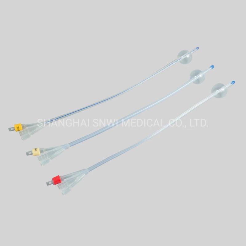 2 Way Medical Sterile 100% Silicone Foley Catheter Foley Balloon Catheter with Balloon for Hospital Usage