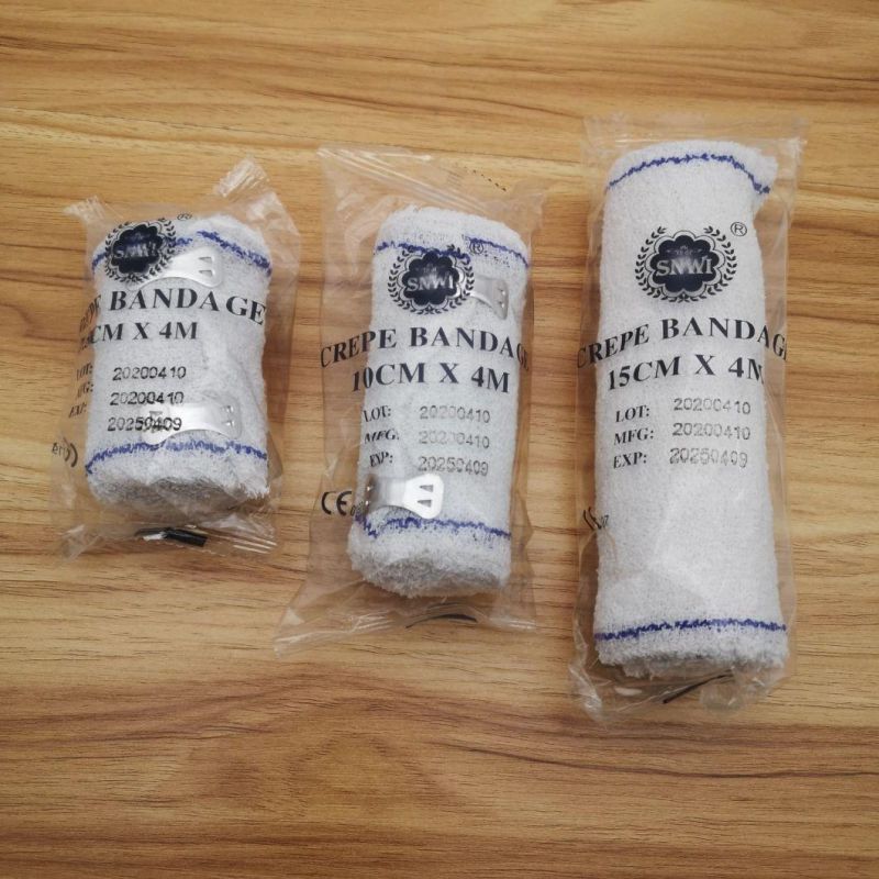 Medical Disposable Skin/White Color Cotton Plain Crepe Elastic Spandex Bandage