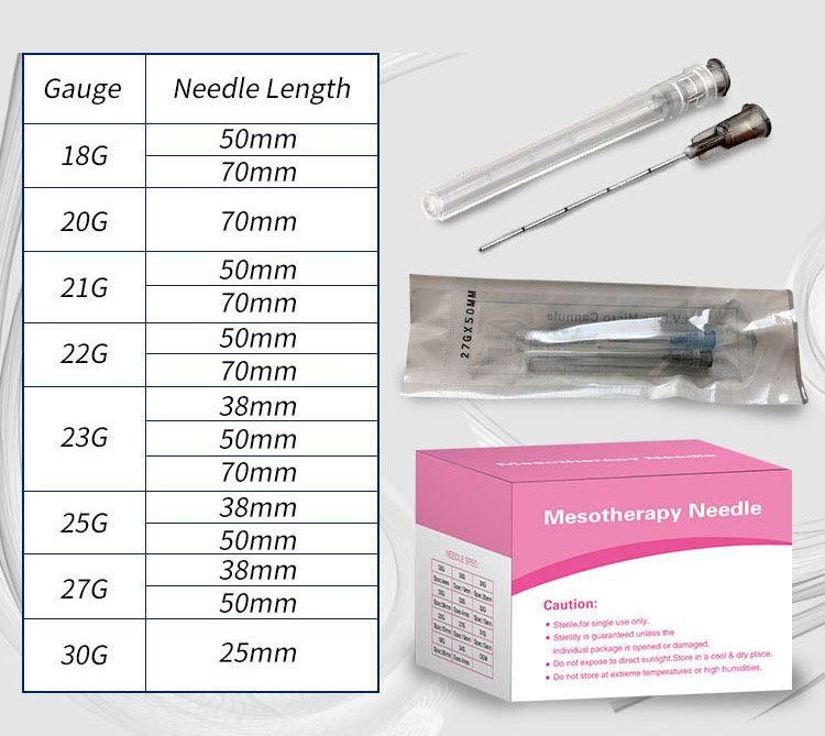 Wholesale Types of Cannula and Sizes 25g 30g 50mm Blunt Micro Cannula Tip Needle