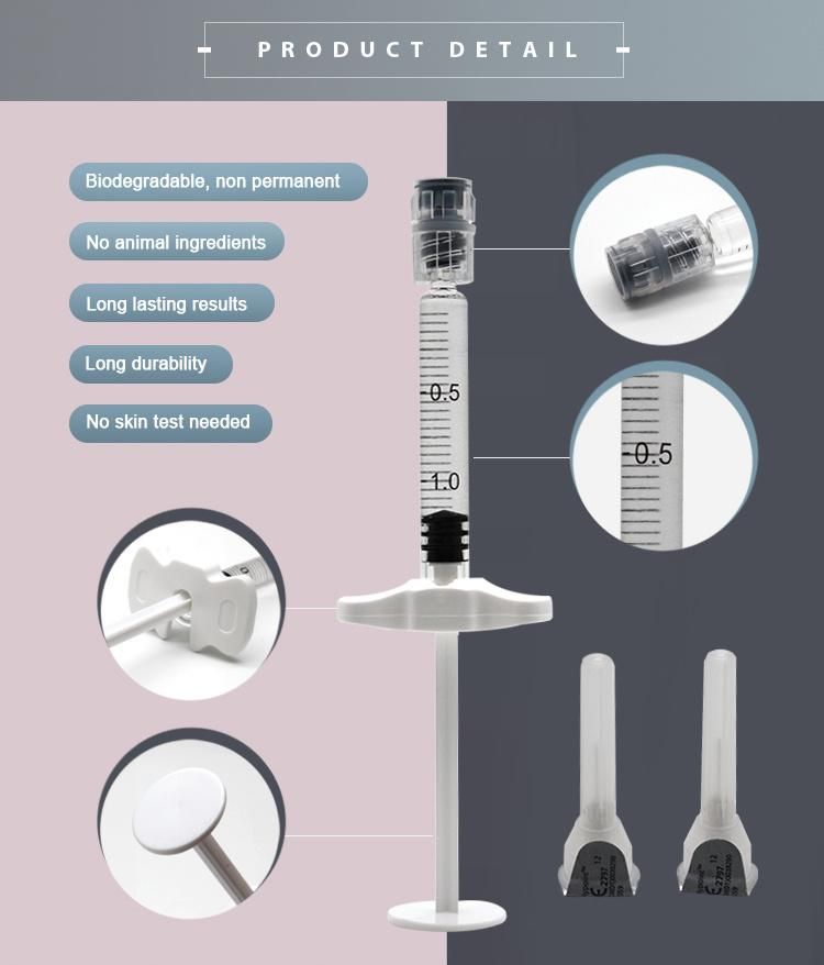 CE Approved 2ml Cross-Linked Hyaluronic Acid Dermal Filler for Lips