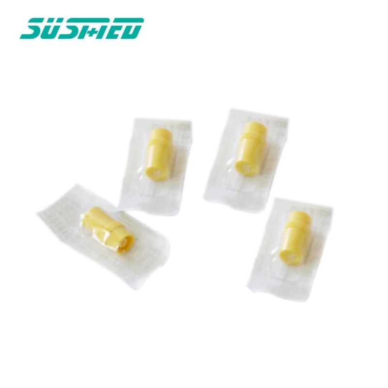 Yellow Transparent Medical Use Disposable Heparin Cap
