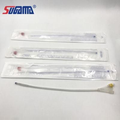 China Brand Silicone Coated Double Balloon Latex Foley Nelaton Catheter