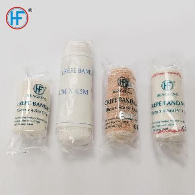 Mdr CE Approved Hemostasis Medical Crepe Bandage Made of Cotton and Spandex