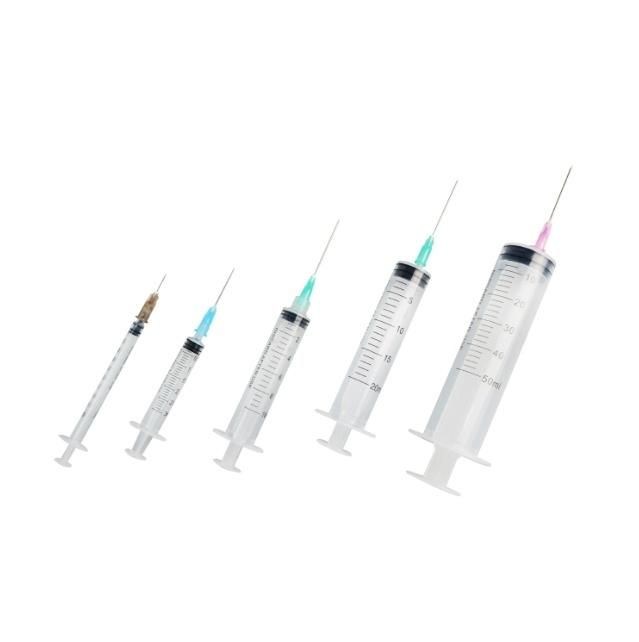 Medical Disposables Syringe Sterile 1cc 3cc 5cc 10cc 25cc 50cc Syringe with Individual Packing