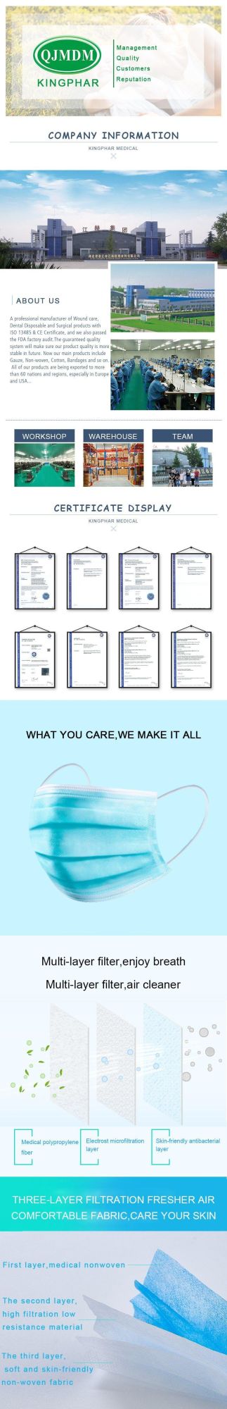 China Supplier Blue Black Dust Protective Face Mask Wholesale Medical Mask for Hospital Home