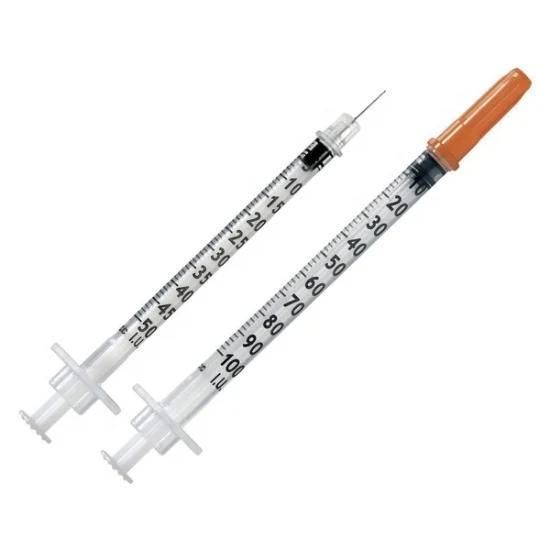 Sterile Disposable Medical Insulin Syringe with Fixed Needle U-40/U-100 0.3ml/0.5ml/1.0ml FDA CE&ISO