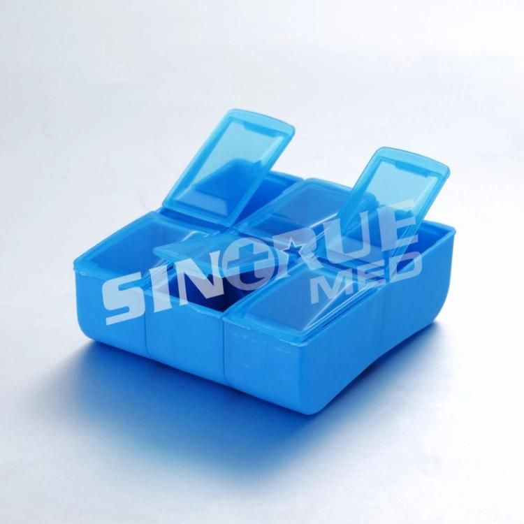 Home Use Blue 6 Case Plastic Pill Box