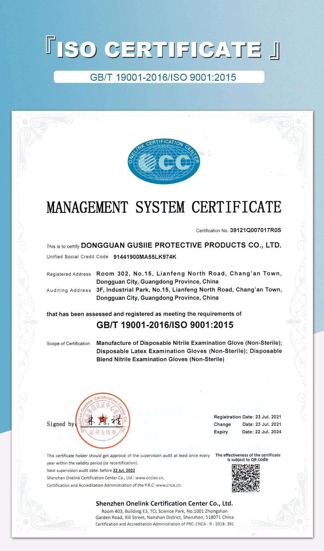 Disposable 100% L/C Sign with Factory Powder Free Nitrile Gloves