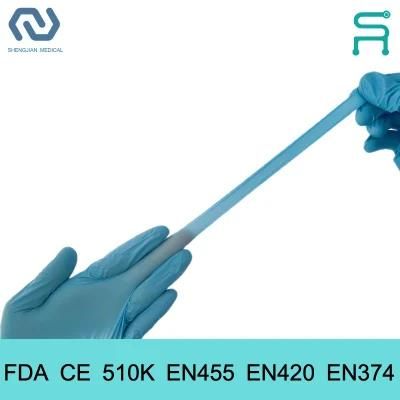 En455 En420 510K Powder Free Disposable Nitrile Examination Gloves