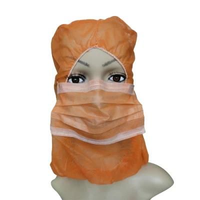 Professional Supplier Colorful Non-Woven Food Factory Workshop Balaclava Disposable Astro Cap with Face Mask