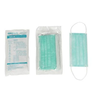 Custom Medical Surgical Hospital Disposable 3ply Face Mask Green Color