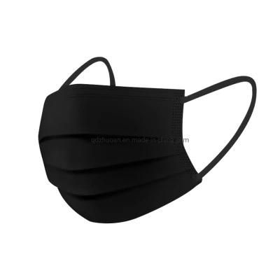 Direct Factory Medical Black Color 3 Ply Non-Woven Bfe 99% Earloop Disposable Face Mask