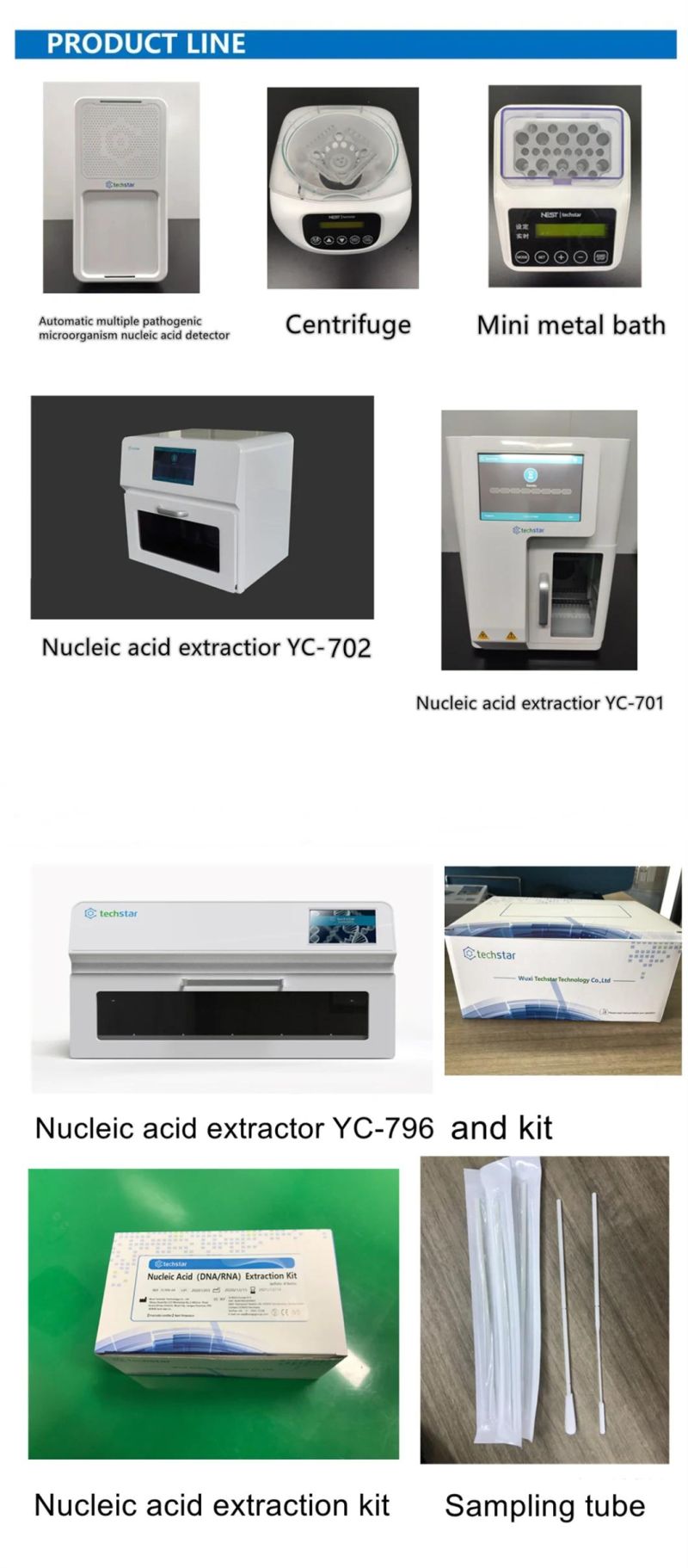Techstar Nasopharyngeal Nylon Flocked Samples Tubes and Swabs Products