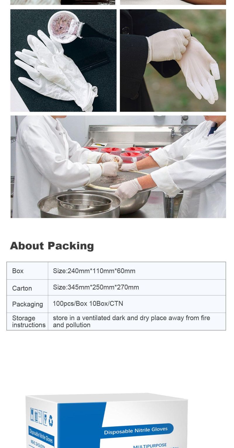 High Quality Disposable Wholesale Nitrile Materials Gloves in Stock