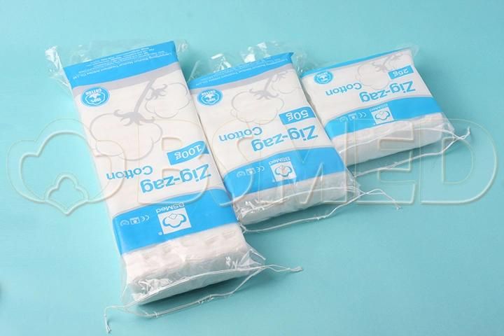100% Cotton Naturally Softness and Absorbent Zig-Zag Cotton