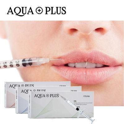 Wrinkle Remover Hyaluronic Acid Dermal Fillers for Lips and Facelifts 2ml Cross Linked Derm From Aqua Plus