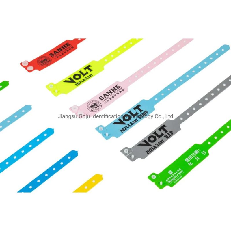 Gj-6060b Disposable Customized Logo PVC Event Wristband