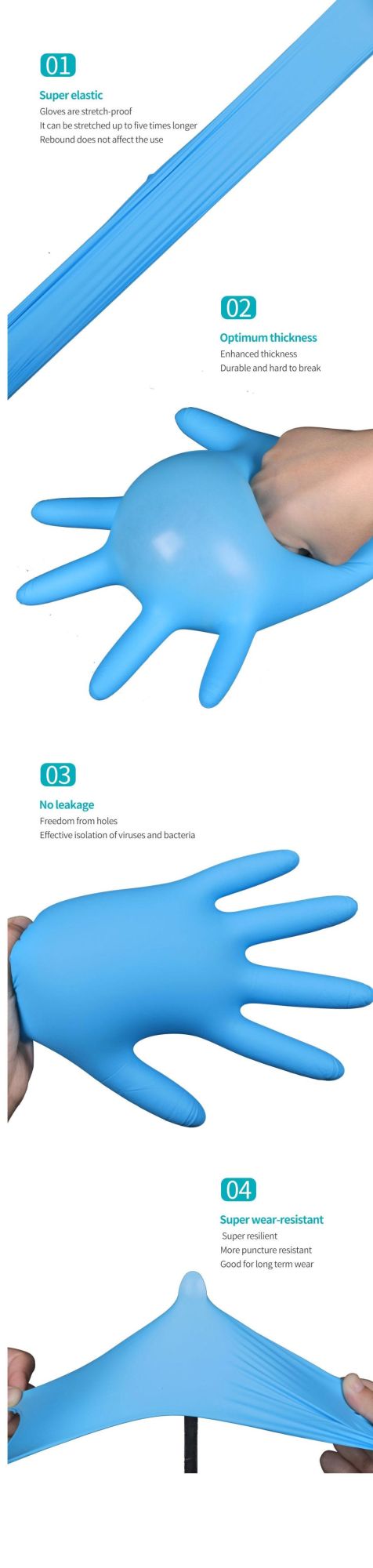 Disposable Anti-Static Nitrile Gloves Powder Free Medical Hands Gloves